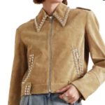 Studded Suede Women Leather Jacket
