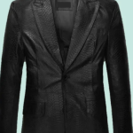 Black Python Catwalk Leather Blazer