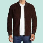Blain Mocha Suede Bomber Jacket