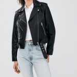Newage Women’s Black Slim-Fit Biker Leather Jacket