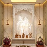Luxury Corian Temple Design for Home by Marble Art Studio