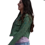 Rylie Rodriguez Landman Green Denim Jacket.