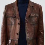 Kevin Men’s Brown Blazer Leather Jacket